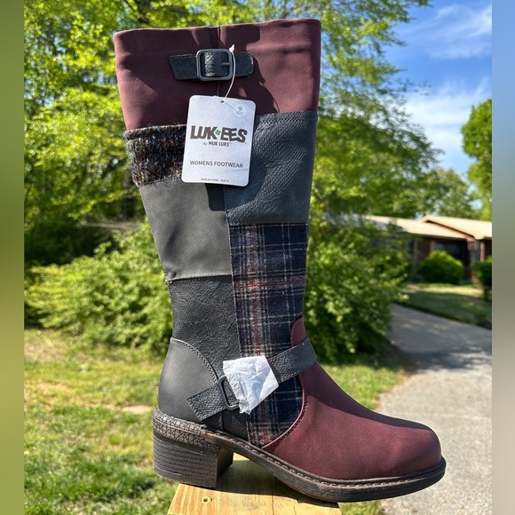 NWT Muk Luks Arya Patchwork Women's Multi-Color Boots - Picture 1 of 10